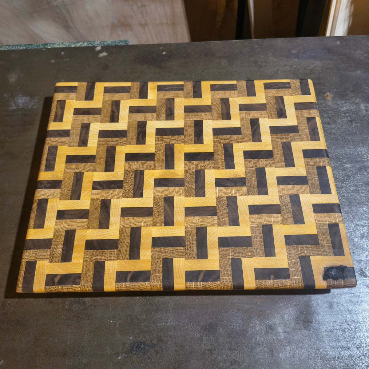 3D Stirnholz Schneidebrett Muster